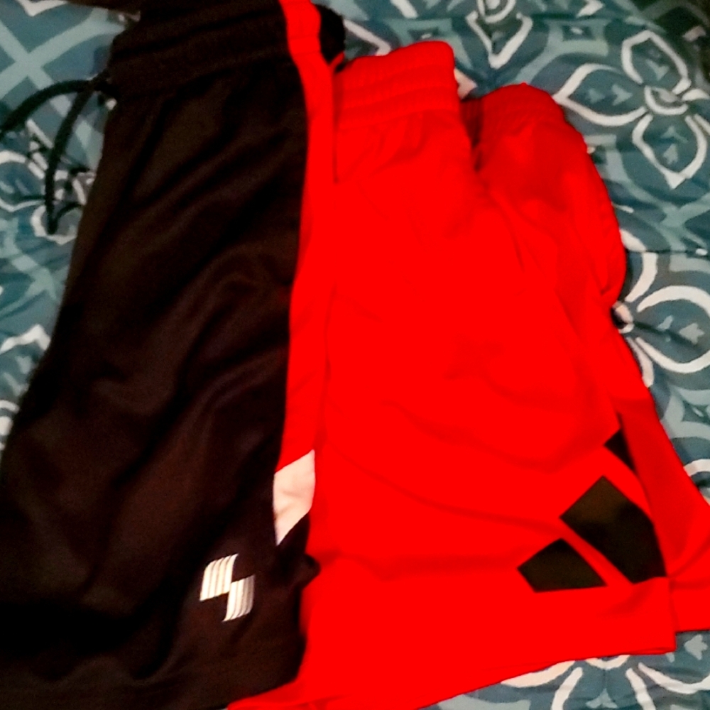 Kids Black and Red Athletic Shorts